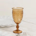 24 Transparent 10 oz Retro Embossed Plastic Wine Glasses