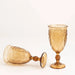 24 Transparent 10 oz Retro Embossed Plastic Wine Glasses