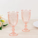 24 Transparent 10 oz Retro Embossed Plastic Wine Glasses