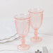24 Transparent 10 oz Retro Embossed Plastic Wine Glasses