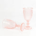 24 Transparent 10 oz Retro Embossed Plastic Wine Glasses