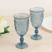 24 Transparent 10 oz Retro Embossed Plastic Wine Glasses
