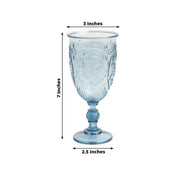 24 Transparent 10 oz Retro Embossed Plastic Wine Glasses
