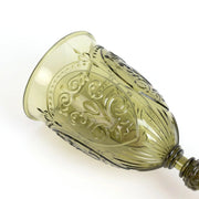 24 Transparent 10 oz Retro Embossed Plastic Wine Glasses