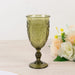 24 Transparent 10 oz Retro Embossed Plastic Wine Glasses