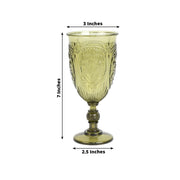 24 Transparent 10 oz Retro Embossed Plastic Wine Glasses