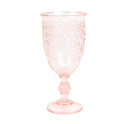 24 Transparent 10 oz Retro Embossed Plastic Wine Glasses DSP_CUWN011_10_046