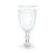 24 Transparent 10 oz Retro Embossed Plastic Wine Glasses DSP_CUWN011_10_CLR