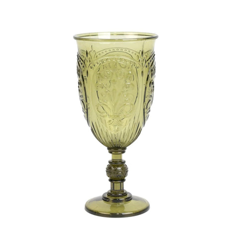 24 Transparent 10 oz Retro Embossed Plastic Wine Glasses DSP_CUWN011_10_DSG