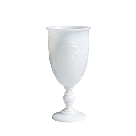 24 Transparent 10 oz Retro Embossed Plastic Wine Glasses DSP_CUWN011_10_PRWHT