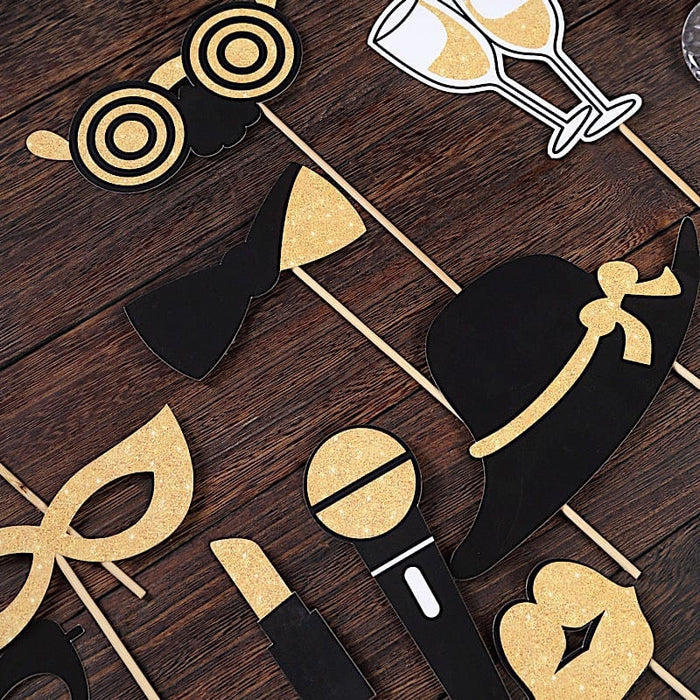 24 Vintage Glitter Fun Party Photo Booth Props - Black and Gold 24-vintage-glitter-fun-party-photo-booth-props-black-and-gold