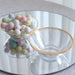 24 White 7 oz Plastic Dessert Ice Cream Bowls with Gold Rim - Disposable Tableware