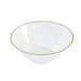 24 White 7 oz Plastic Dessert Ice Cream Bowls with Gold Rim - Disposable Tableware DSP_DST_BO004_7_CLGD