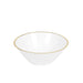 24 White 7 oz Plastic Dessert Ice Cream Bowls with Gold Rim - Disposable Tableware DSP_DST_BO004_7_WHTGD