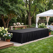 24"x 20 ft  Portable Wrinkle-Free Shirred Pleated Stag Table Skirt