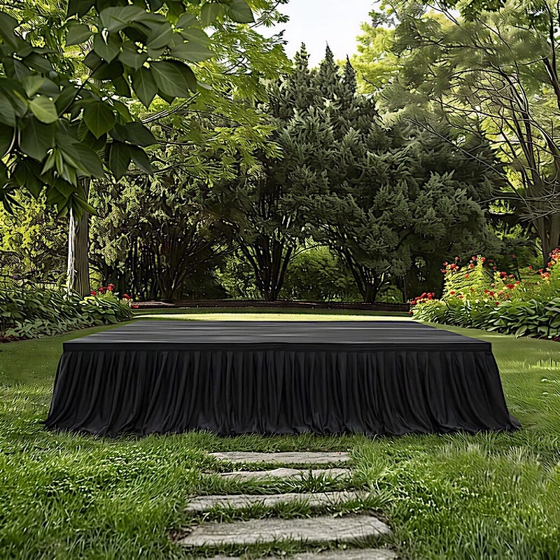 24"x 20 ft  Portable Wrinkle-Free Shirred Pleated Stag Table Skirt