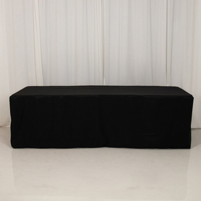 24" x 30" Fitted Polyester Tablecloth - Black