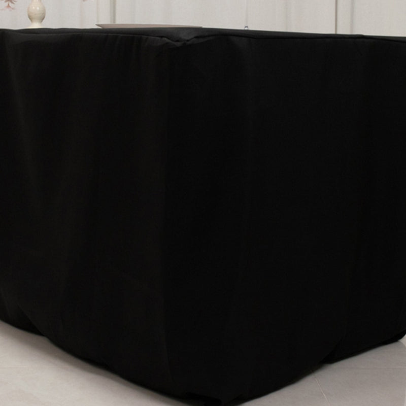 24" x 30" Fitted Polyester Tablecloth - Black