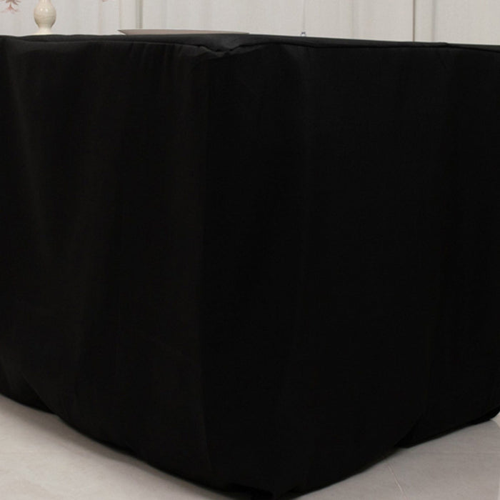 24" x 30" Fitted Polyester Tablecloth - Black