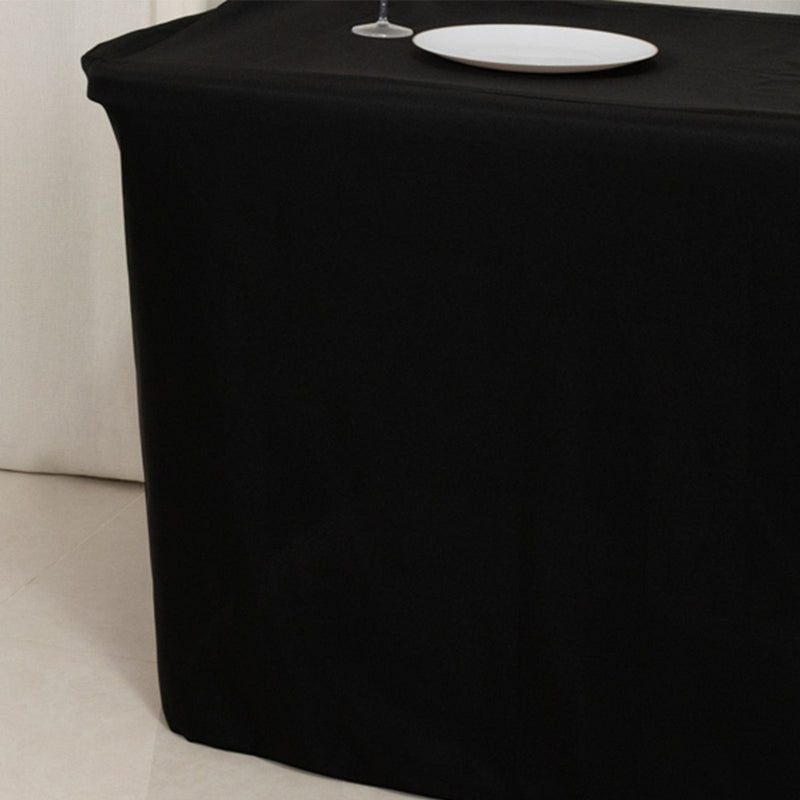 24" x 30" Fitted Polyester Tablecloth - Black