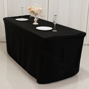 24" x 30" Fitted Polyester Tablecloth - Black