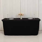 24" x 30" Fitted Polyester Tablecloth - Black