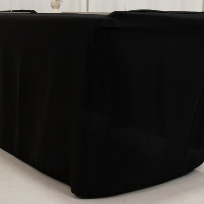 24" x 30" Fitted Polyester Tablecloth - Black