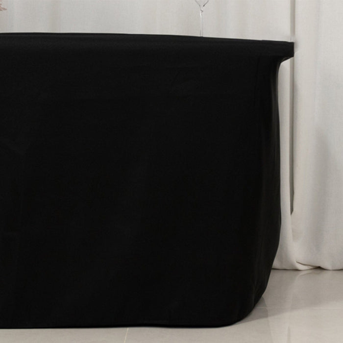 24" x 30" Fitted Polyester Tablecloth - Black