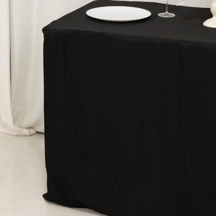 24" x 30" Fitted Polyester Tablecloth - Black