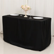 24" x 30" Fitted Polyester Tablecloth - Black