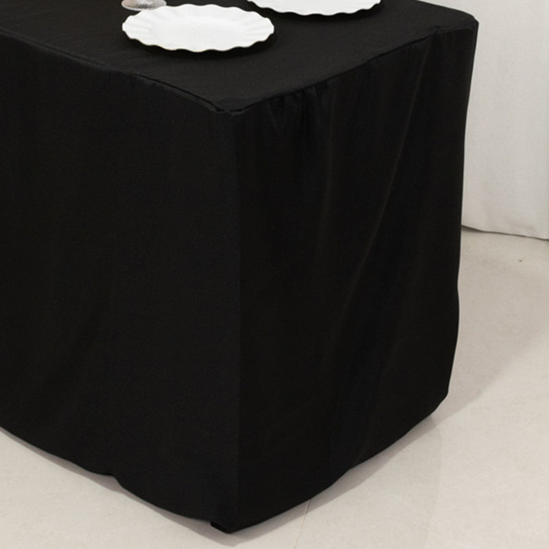 24" x 30" Fitted Polyester Tablecloth - Black