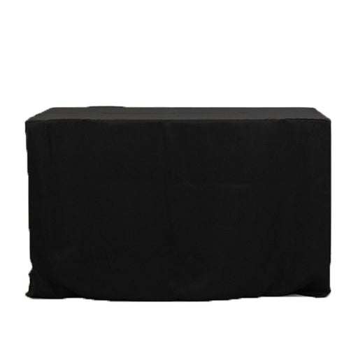 24" x 30" Fitted Polyester Tablecloth - Black TAB_FIT4_24X30_BLK