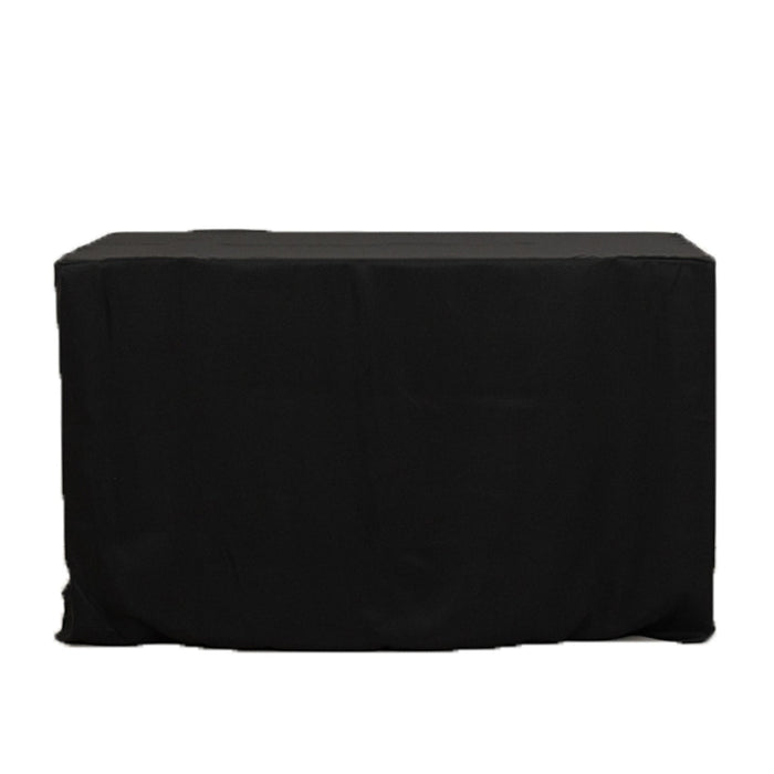 24" x 30" Fitted Polyester Tablecloth - Black TAB_FIT4_24X30_BLK