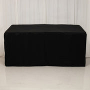24" x 42" Fitted Polyester Tablecloth - Black