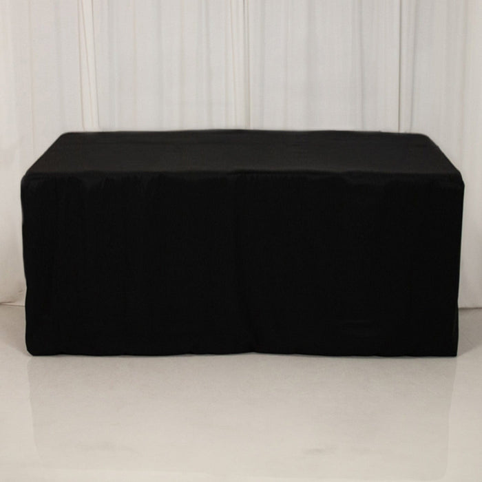 24" x 42" Fitted Polyester Tablecloth - Black