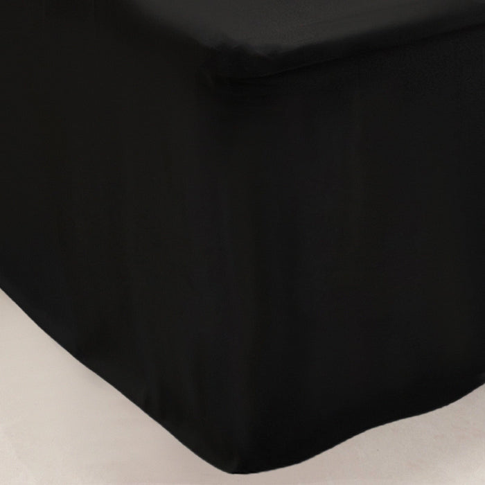 24" x 42" Fitted Polyester Tablecloth - Black