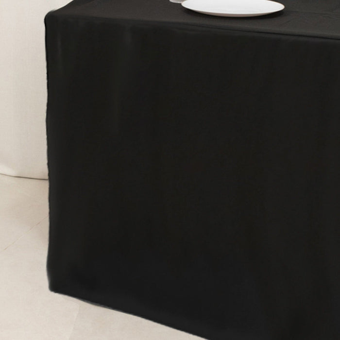 24" x 42" Fitted Polyester Tablecloth - Black