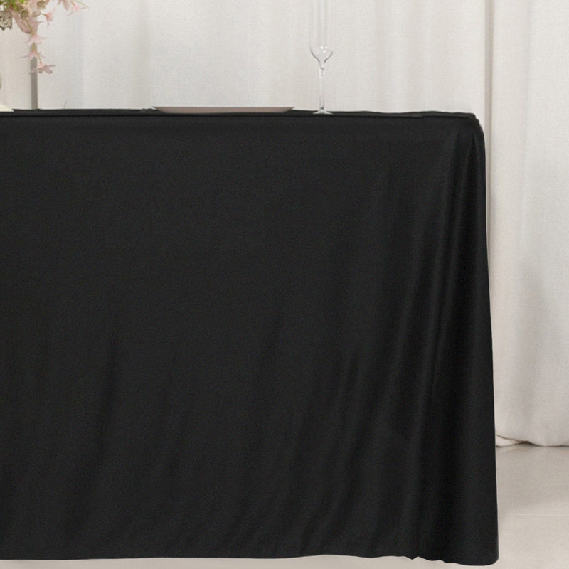 24" x 42" Fitted Polyester Tablecloth - Black