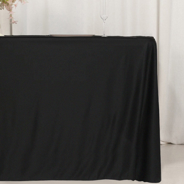 24" x 42" Fitted Polyester Tablecloth - Black
