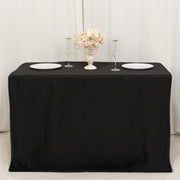 24" x 42" Fitted Polyester Tablecloth - Black