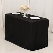 24" x 42" Fitted Polyester Tablecloth - Black