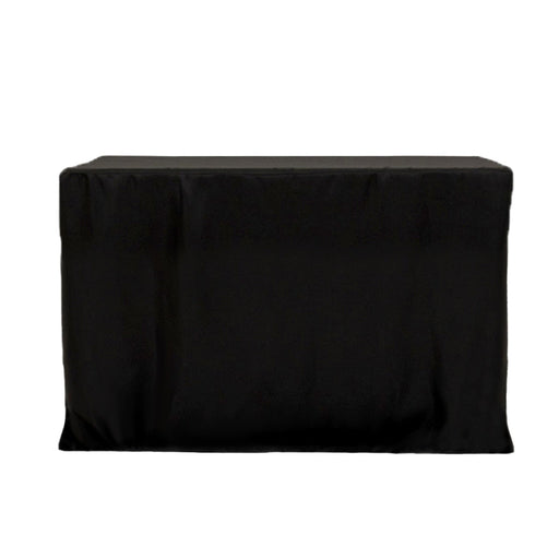 24" x 42" Fitted Polyester Tablecloth - Black TAB_FIT4_24X42_BLK