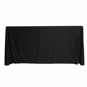 24" x 42" Fitted Polyester Tablecloth - Black TAB_FIT6_24X42_BLK