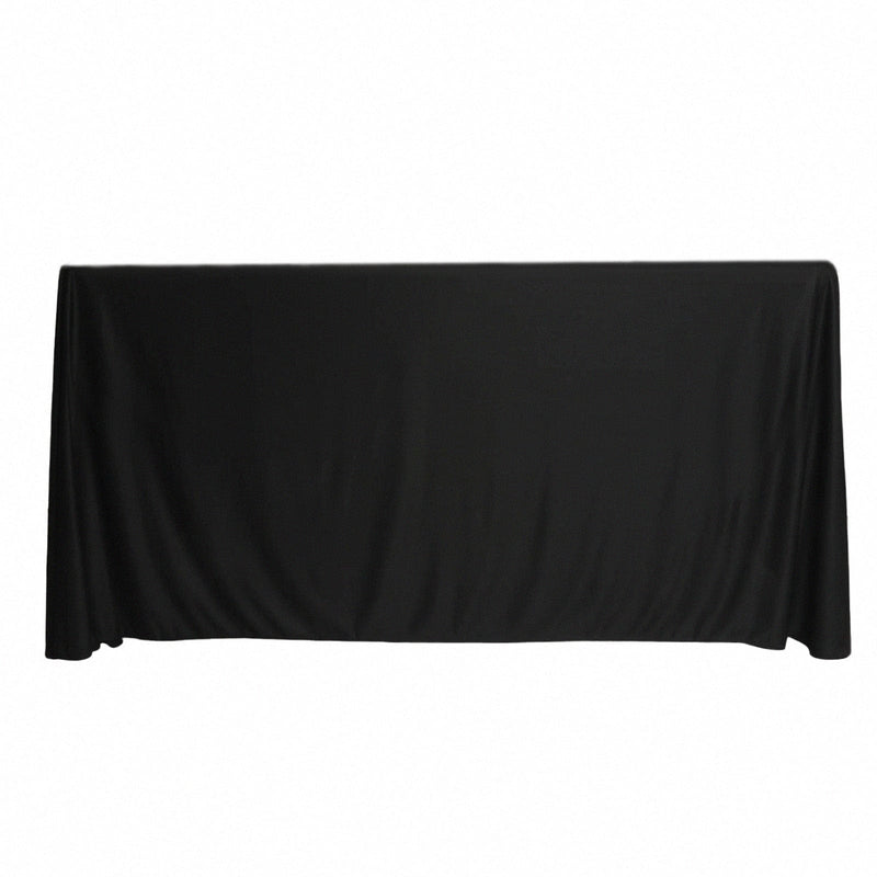 24" x 42" Fitted Polyester Tablecloth - Black TAB_FIT6_24X42_BLK