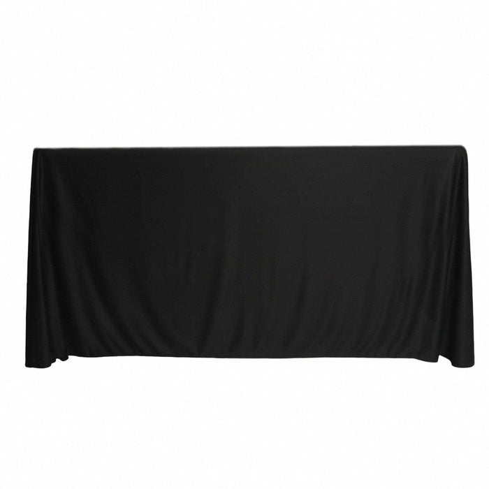 24" x 42" Fitted Polyester Tablecloth - Black TAB_FIT6_24X42_BLK