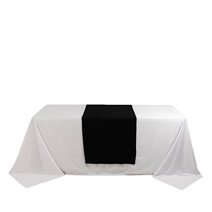 24" x 72" Premium Scuba Polyester Table Runner RUN_SCUBA_2472_BLK