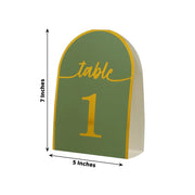 25 Arch Wedding Table Numbers with Metallic Gold Foil 1-25 Numbers Print