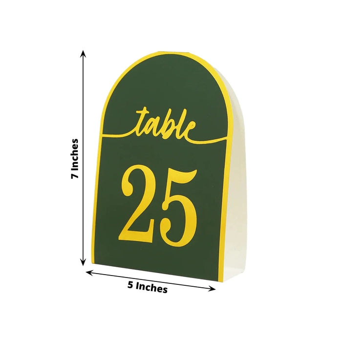 25 Arch Wedding Table Numbers with Metallic Gold Foil 1-25 Numbers Print