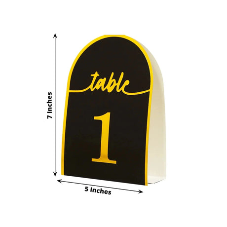 25 Arch Wedding Table Numbers with Metallic Gold Foil 1-25 Numbers Print