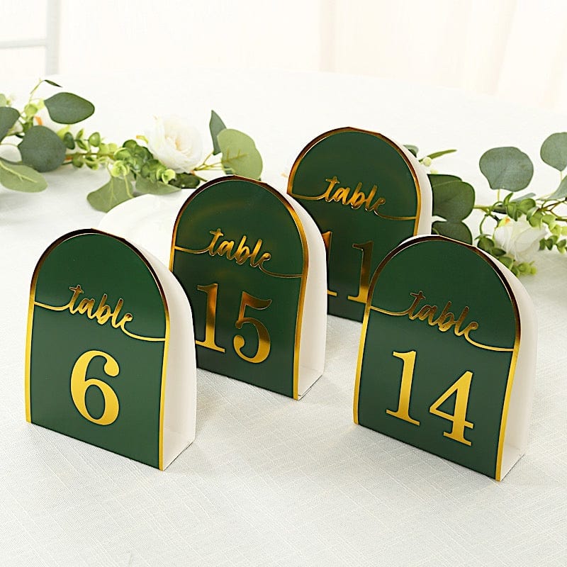 25 Arch Wedding Table Numbers with Metallic Gold Foil 1-25 Numbers Print